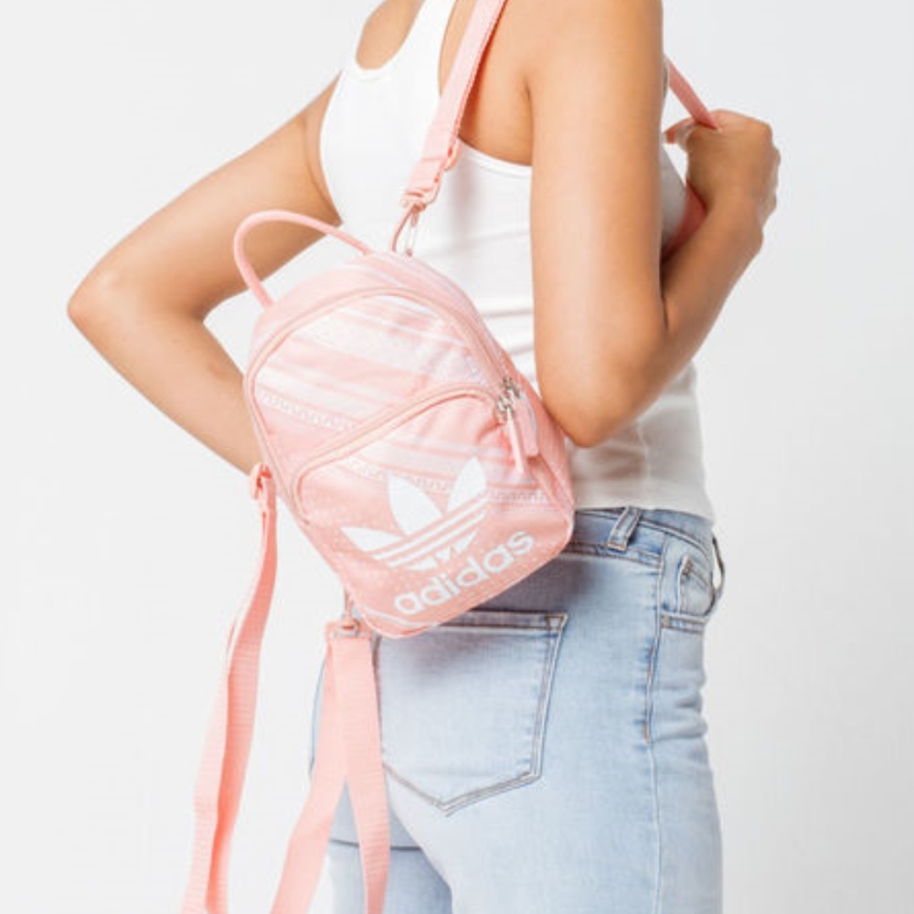 Adidas Pink Bandana Print Mini Logo Backpack - Picture 2 of 8